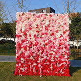 Aperturee - Aperturee Gradient Pink White Rose Artificial Flower Wall
